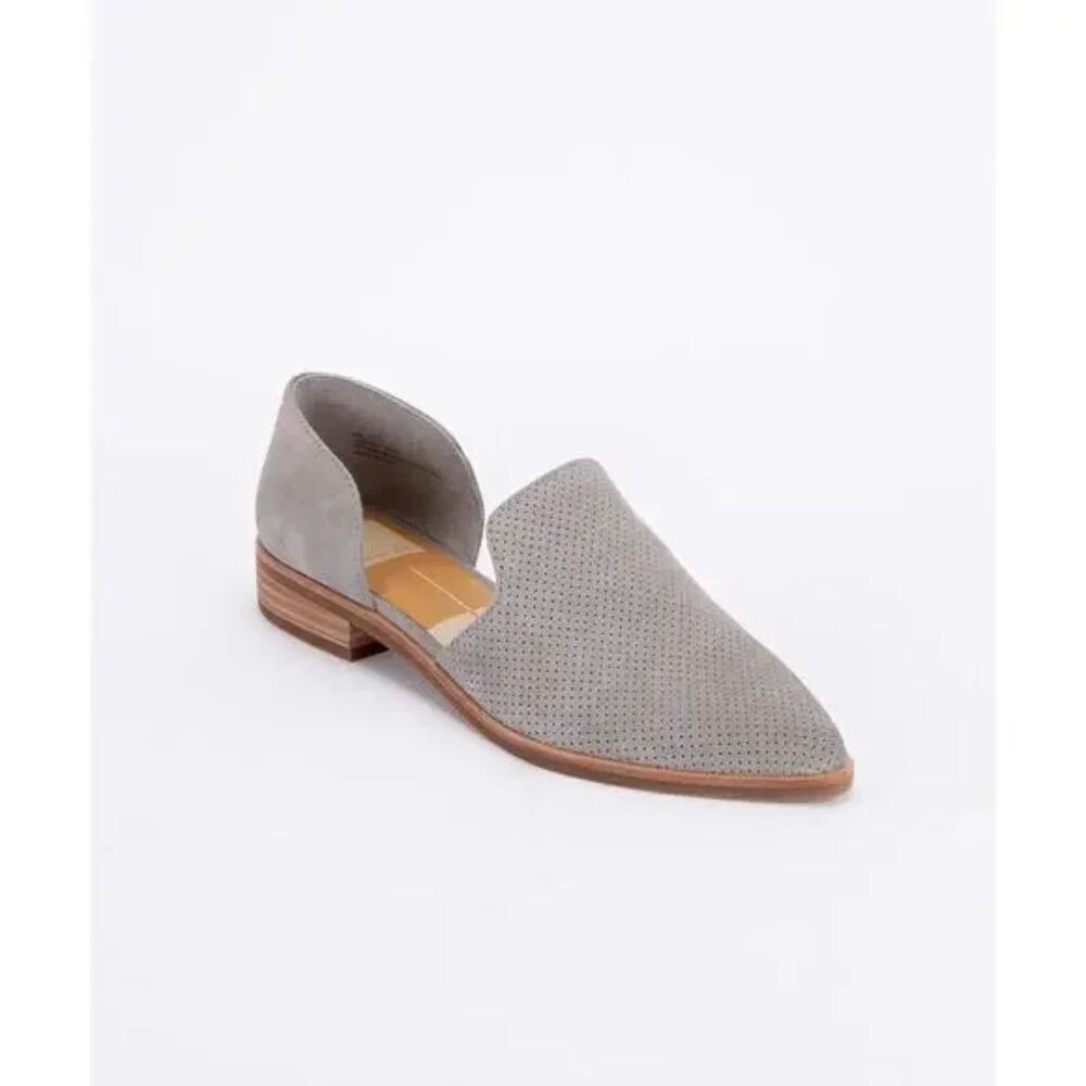 Dolce Vita Gray Suede Leather Cody D'Orsay "Kelsa" Block Heel Slip On Shoes 8.5